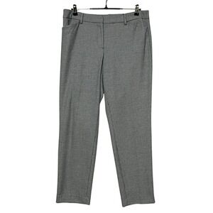 Talbots Hampshire Ankle Pants Womens 10 Black Gray Houndstooth Stretch
